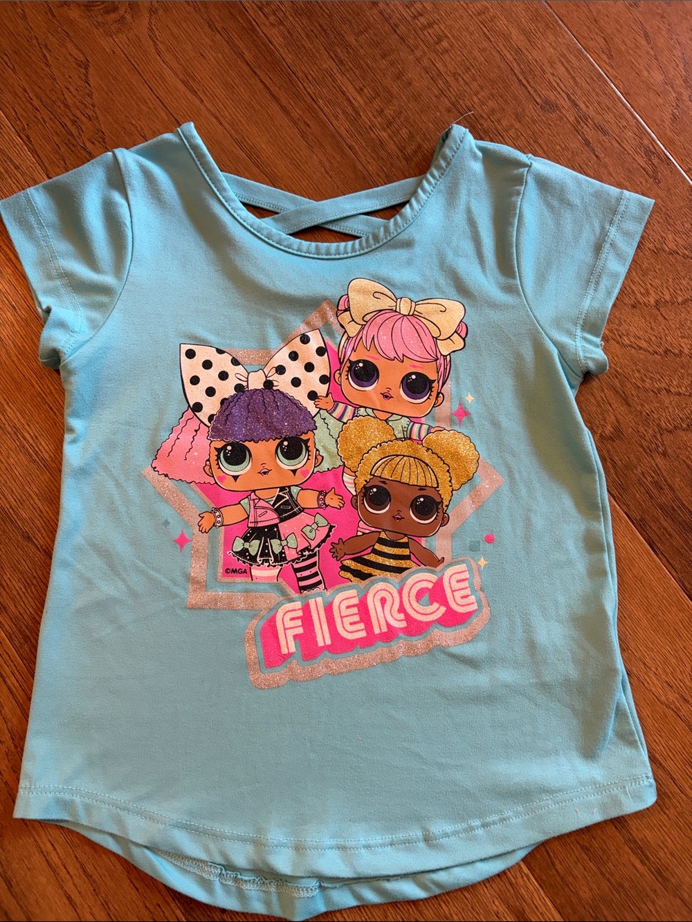 L.O.L. Surprise! Aqua Tee with Colorful Character Graphic